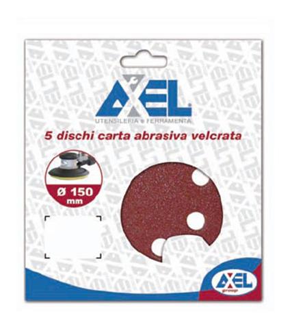 DISCO FIBRATO AXEL D.150 GR 40 VELCRO 5 FORI CONFEZIONE 5 PZ FU51261