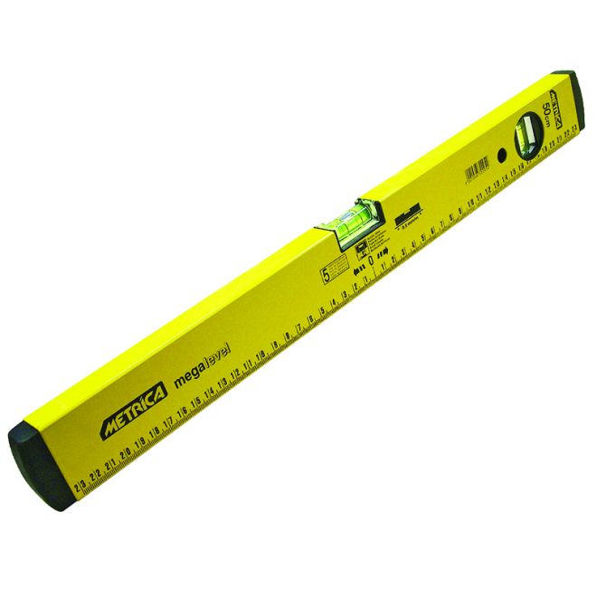 LIVELLA  50 CM 2 BOLLE ALLUMINIO PROFESSIONALE METRICA MEGALEVEL  32295