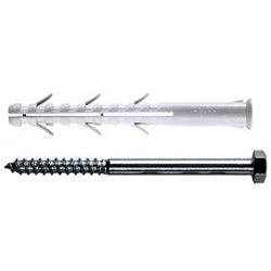 TASSELLO 8X80 NYLON CON TIRAFONDO TESTA ESAGONALE