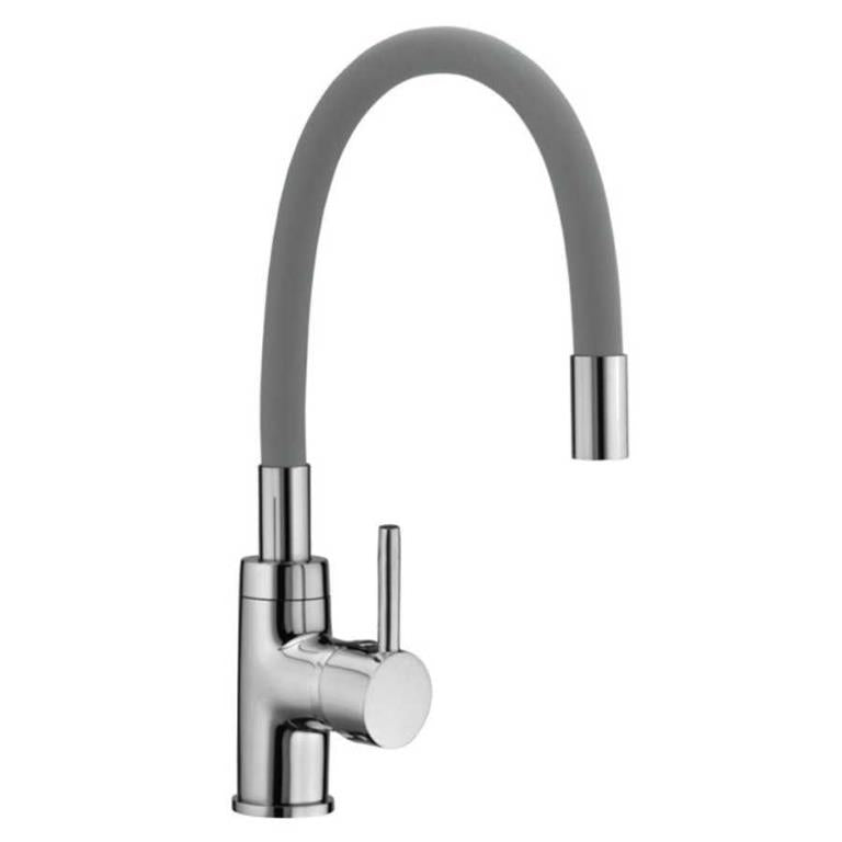 RUBINETTO LAVELLO ELASTICO CANNA FLESSIBILE SNAKE GRIGIO