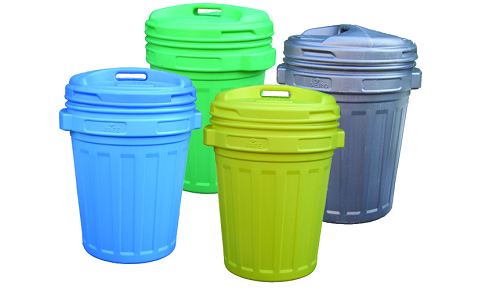 BIDONE SPAZZ. 70LT C/COPERCHIO A VITE GIA
