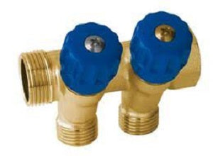 COLLETTORE 3/4X1/2X16 2 VIE BLU C/RACC.   A