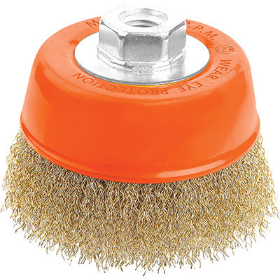 SPAZZOLA A TAZZA ACCIAIO A TAZZA + FILETTO 7700 WOKIN MM 75 F.M14 770003