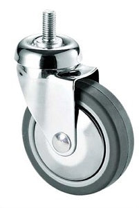 RUOTA 50 GIREVOLE CON BULLONE M8X30 GOMMA GRIGIA SC160B AVO