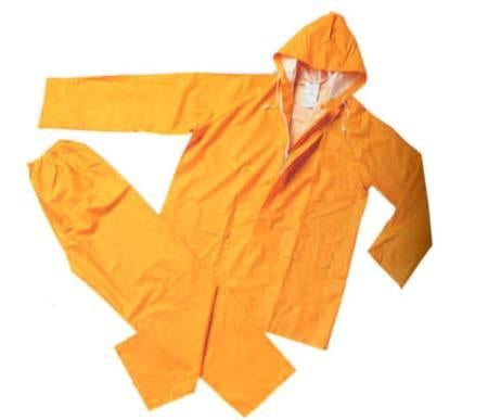 IMPERMEABILE COMPLETO GIACCA E PANTALONE IN PVC GIALLO TAGLIA XXXL