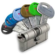 CILINDRO EUROPEO 5CH. OTTONE CROM. SATIN. 60 MM 30+30