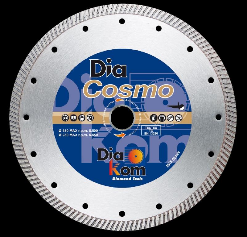 DISCO DIAMANTATO UNIVERSALE CORONA CONTINUA ZIGRINATA DIAKOM DIATURBO COSMO D. 115 MM
