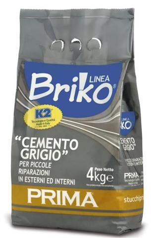 CEMENTO GRIGIO DA 4 KG IN POLVERE BRIKO