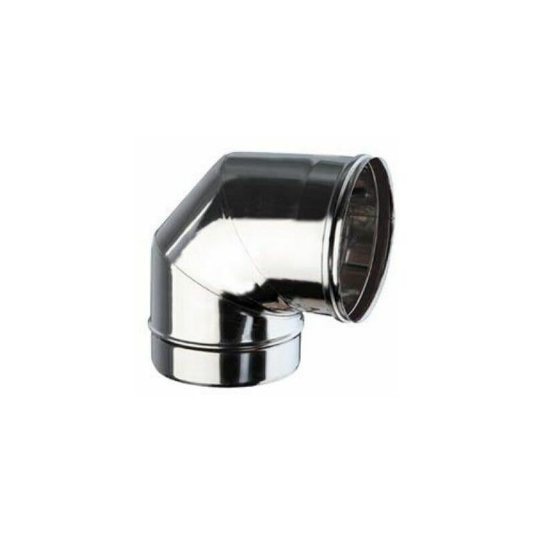 GOMITO PER STUFA PELLET ACCIAIO INOX 90°  100
