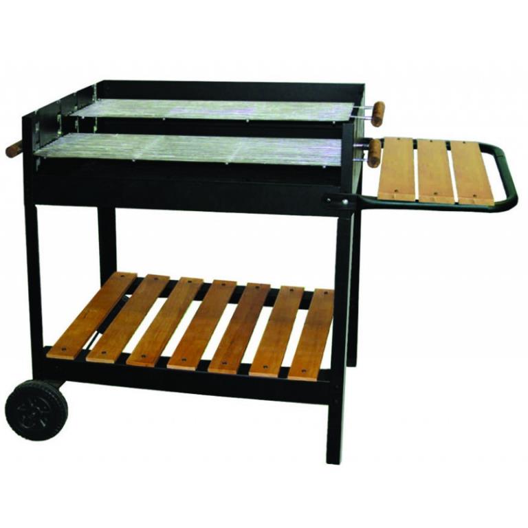 BARBECUE A CARBONELLA CON RIPIANI IN LEGNO  CM 75X500 H90 TEXAS