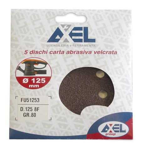 DISCO FIBRATO AXEL D.125 GR60 VELCRO 5 FORI P CONFEZIONE 5 PZ FU51252
