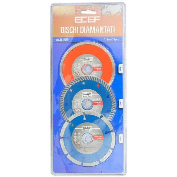 DISCHI DIAMANTATI ECEF SET 3 PZ