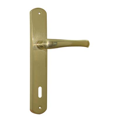 MANIGLIA RIO PLACCA FORO PATENT OTTONE LUCIDO Q 8 MM 90