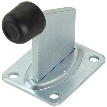 ARRESTO FINE CORSA CANCELLO A FISSARE 382 COMBI ZINCATO MM 105X111 GOMMA D.MM 35 P.MM 100X80