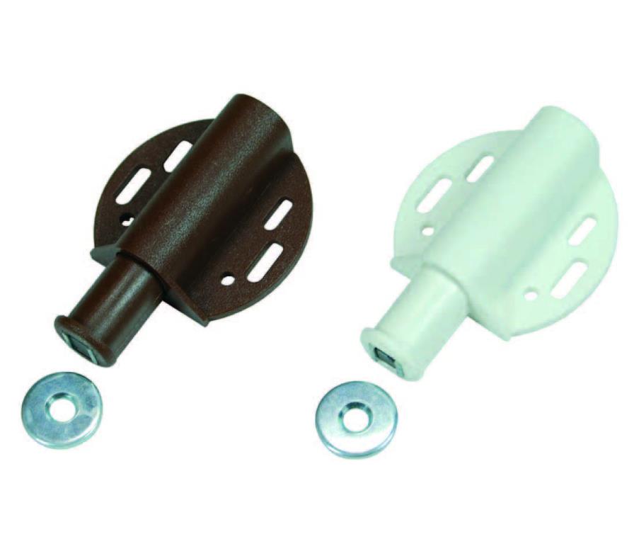 CRICCHETTO MAGNETICO SPINGIPORTA DA APPLICARE fori ad interasse mm.32 BIANCO