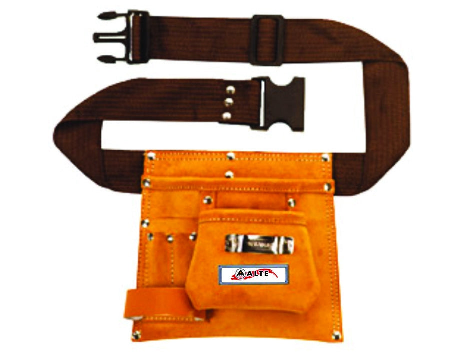 BORSA CARPENTIERE 5 TASCHE ALTE IN PELLE DI BOVINO DOPPIA CUCITURA CON RIVETTI