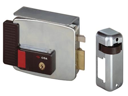 SERRATURA METALLO APPLICARE ELETTRICA 11731 CISA ZINCATA C.TONDO FISSO+SCR+PULS+TETT E.MM 80 DX